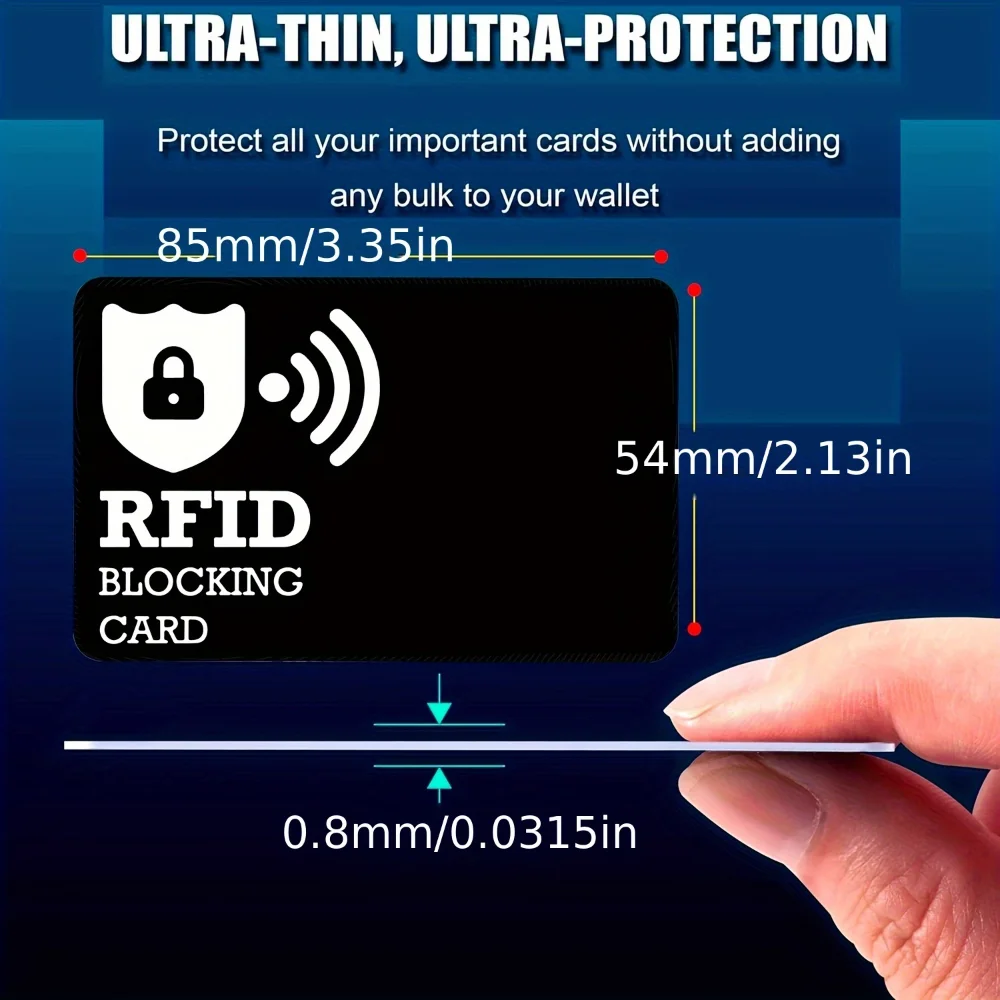 5/10Pcs RFID Blocking Cards NFC Debit Credit Cards Passport Protector Blocker Card Set Smart Anti-Theft Thin Design RFID Blocker