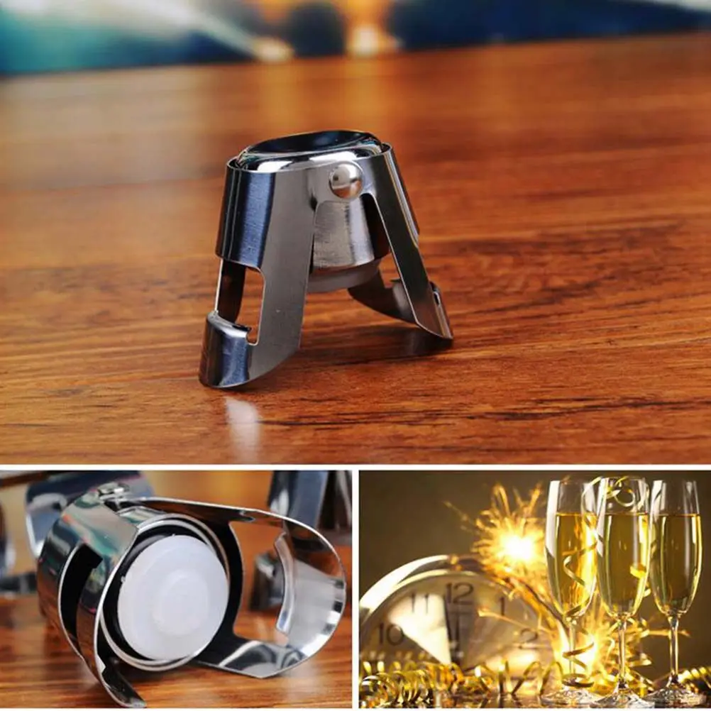 Stainless Steel Wine Stopper Silicone Seal Stop Oxidation Fresh Preservation Wine Bottle Plug Chamagne Bottle Stopper