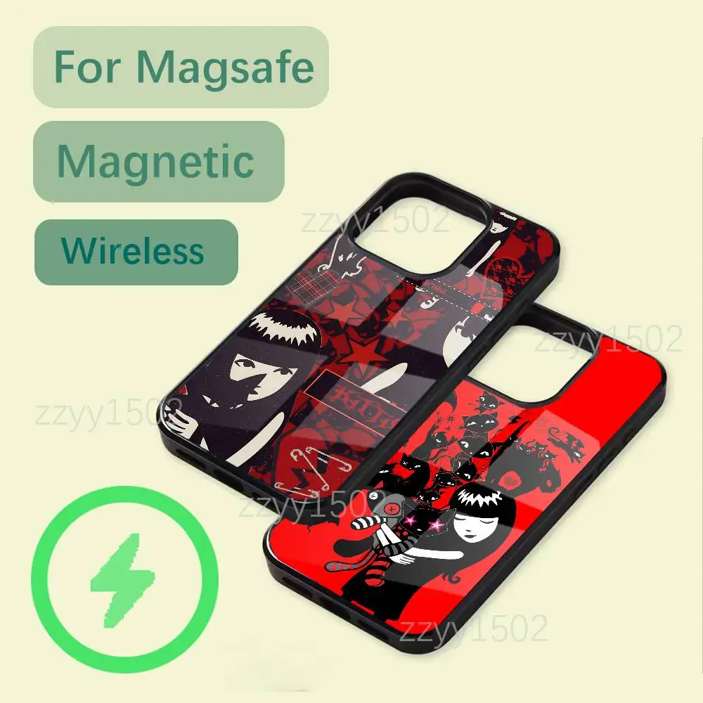 

E-Emily The Strange Gothi Phone Case For iPhone 17,16,15,14,13,12,11 Pro,Max,Plus,X,XS,XR,SE4,E Mini Charging with MagSafe