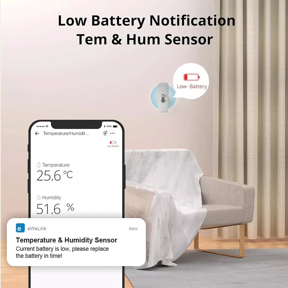 Czujnik temperatury i wilgotności Zigbee, miernik temperatury i wilgotności w pomieszczeniach, higrometr do Ewelink Home Assistant ﻿ Automatyka 2mqtt