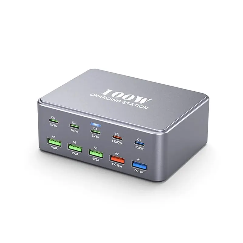 B63B-EU Plug 100W USB Type-C Desktop Phone PD Fast Power Adapter For Tablet Laptop Travel For