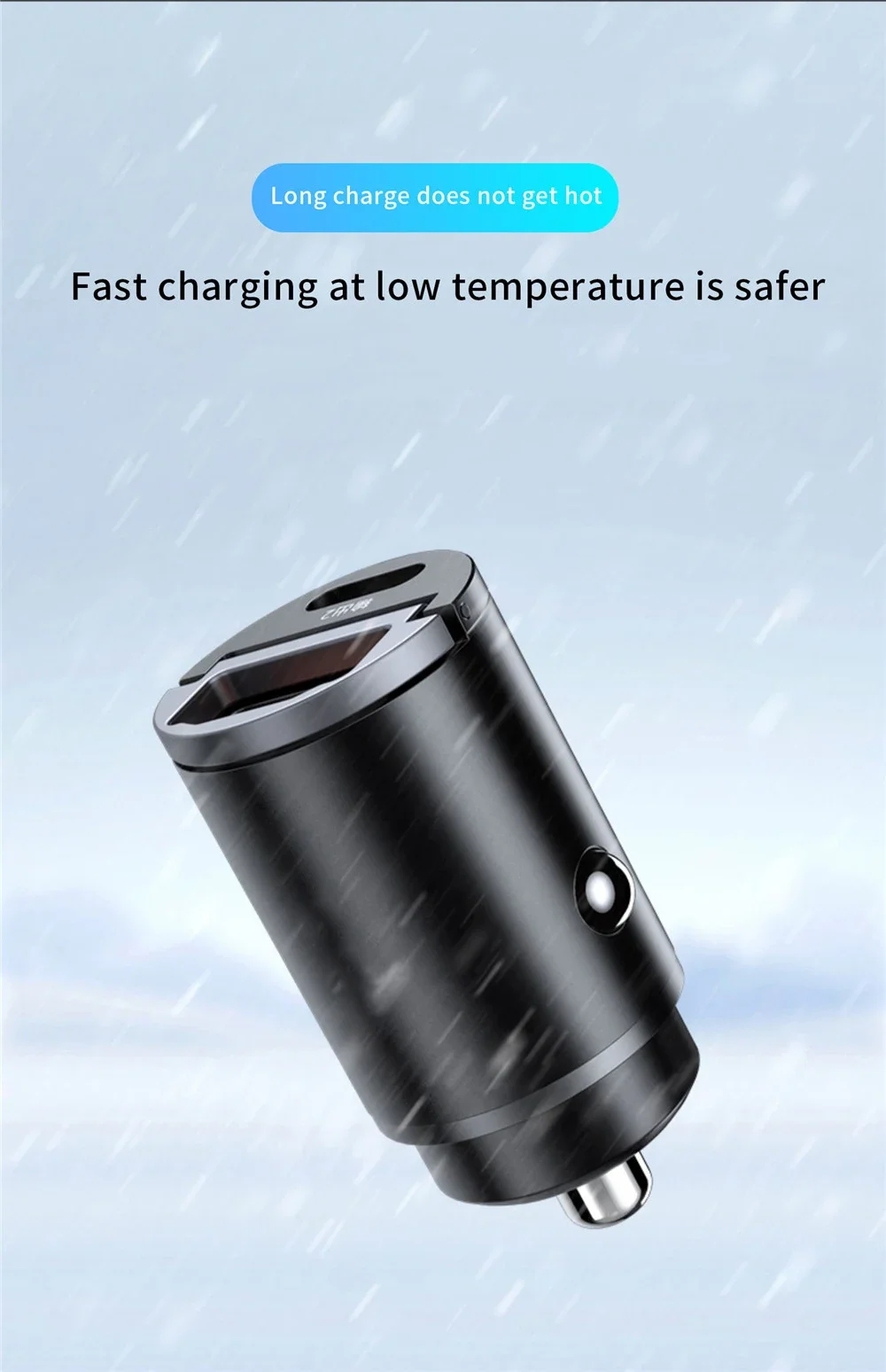 100W/200W QC3.0 PD Mini-Autoladegerät 12-24V Zigarettenanzünder Schnellladegerät USB Typ-C für Xiaomi Samsung Huawei iPhone Power – Detail 5
