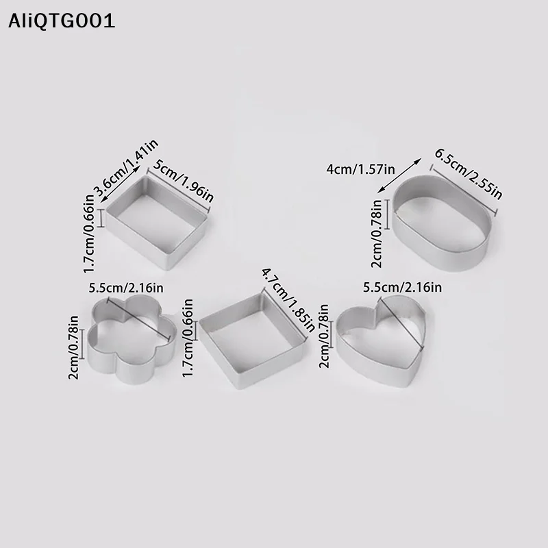 1 Piece Heart-Shaped Oval Square DIY Cookie Cutter Mold Baking Pastry Accessories Essential Baking Tools for Party Supplies