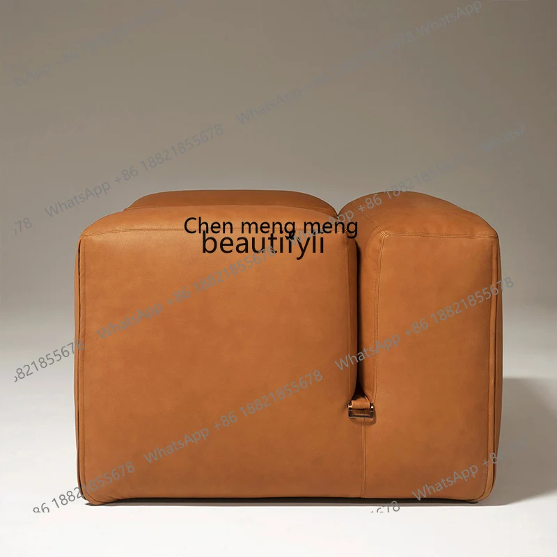 

Italian Leather Combination Couch Living Room Balcony Home Single Concubine Leisure Wingback Chair