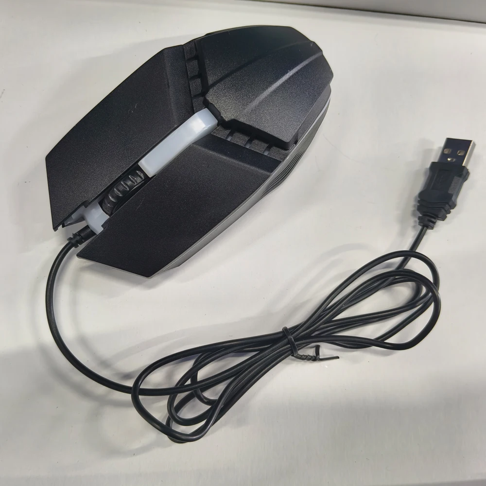 Проводная игровая мышь USB с разрешением 1200 точек на дюйм, светодиодная, красочная, светящаяся, эргономичная, механическая, 4 кнопки, офисные геймерские мыши для ПК, ноутбука