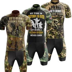 2024 Veteran Cycling Team Camoflage Cycling Jersey Set Cycling Clothing Bike Shirts Suit Bicycle bib Shorts MTB Maillot Cyclisme