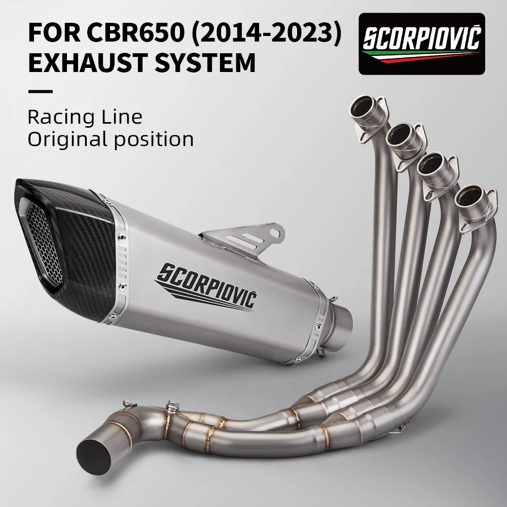 

Slip On For CBR650 CB650R CB650F CBR650R Full Systems Motorcycle Exhaust Front Link Pipe Modify Full Exhaust System