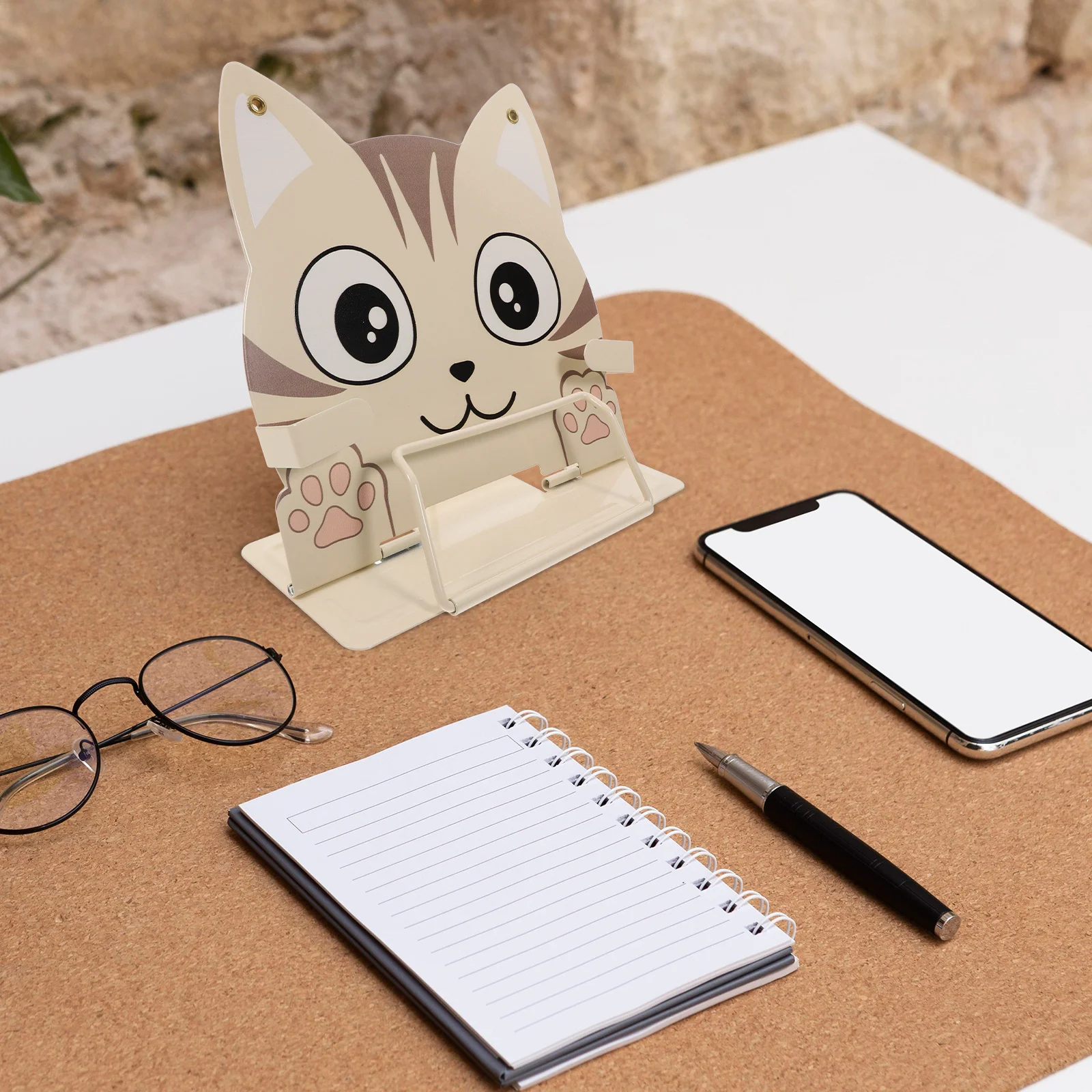 

Reading Bookstand Adorable Cartoon Animal Metal Book Holder for Desk Portable Adjustable Recipe Music Book Display
