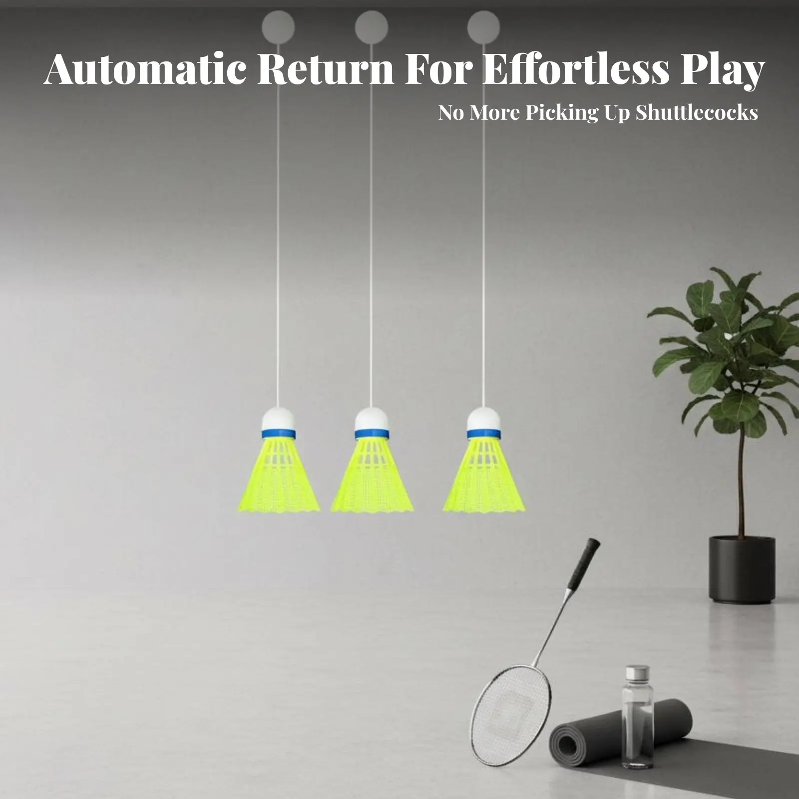 

Инструмент для отработки ударов в бадминтоне, простая установка, портативное спортивное оборудование, долговечное.