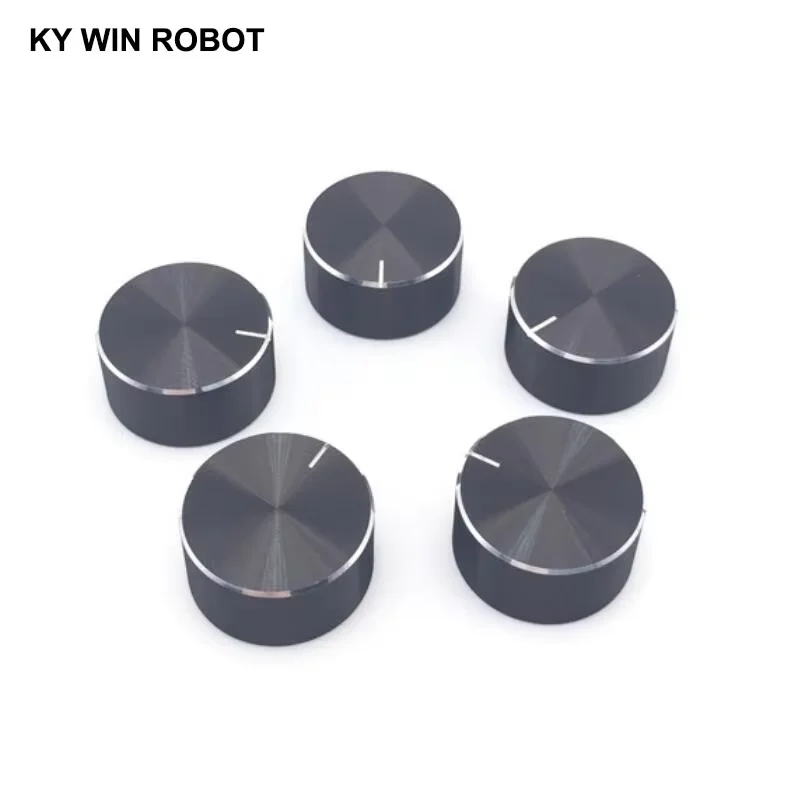 

1 pcs 25x13mm 6mm Shaft Hole Aluminum Alloy Potentiometer Knob Black