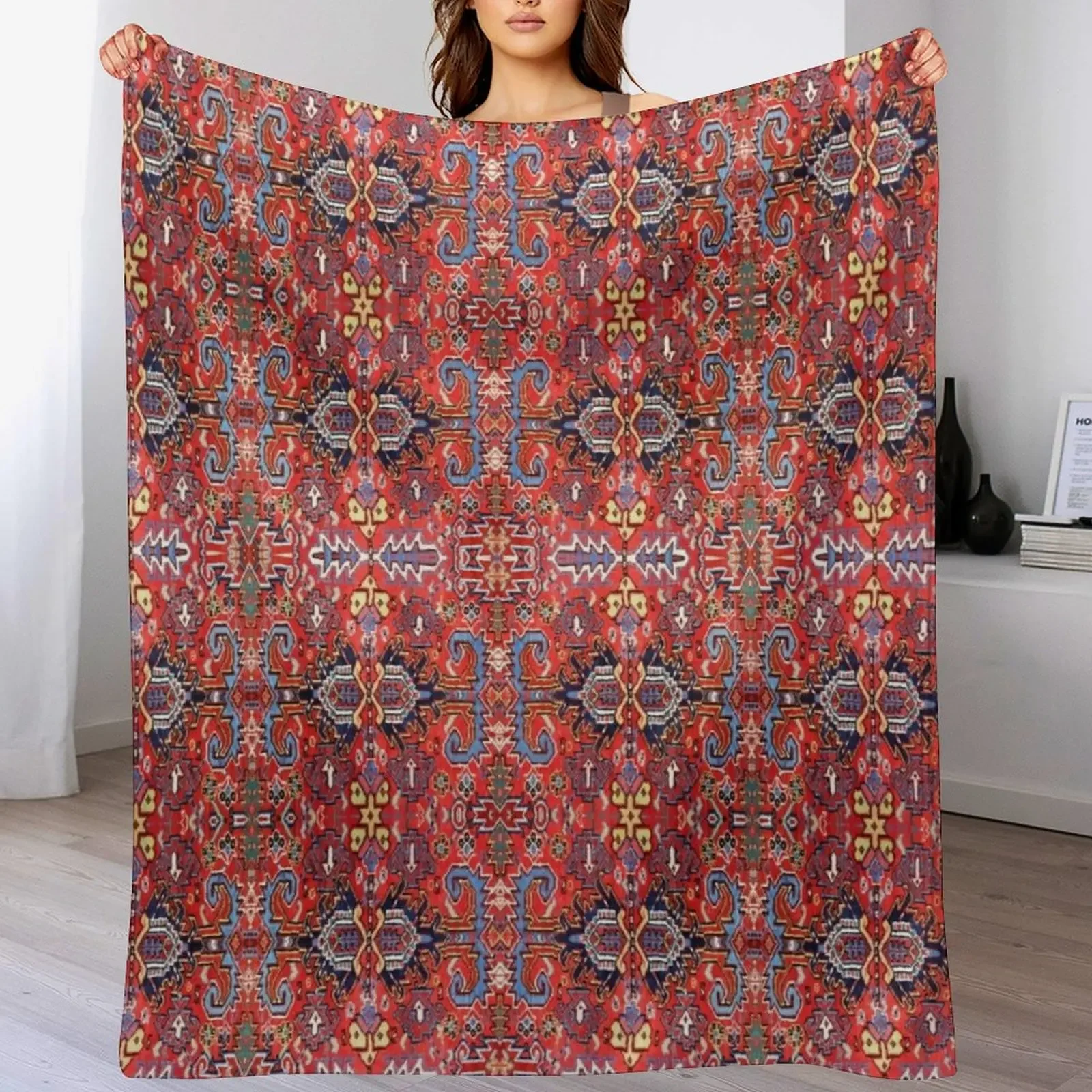 

Blue Wings Textile Art Throw Blanket Soft Sherpa Fleece Warm Blanket for Winter