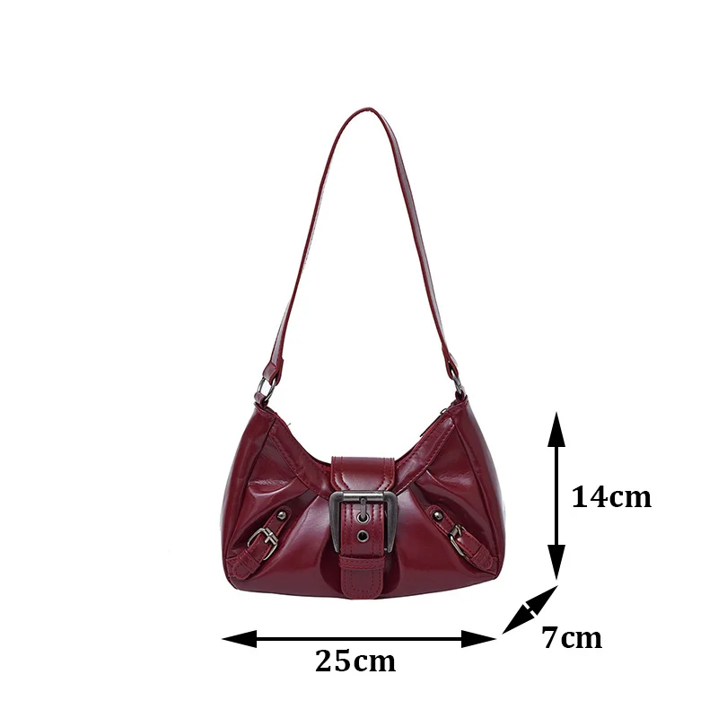 Y2K Retro Plissierte Hobo-Schultertasche für Damen, Trendige Maillard-Style Unterarmtasche, Clutch-Handtaschen für Reisen, Arbeit und Shopping – Detail 26