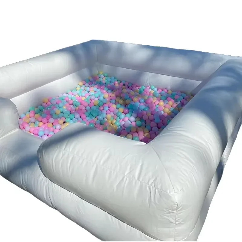 AEOR all-white new design PVC inflatable ball pool with slide, suitable for children and schools, outdoor and indoor,