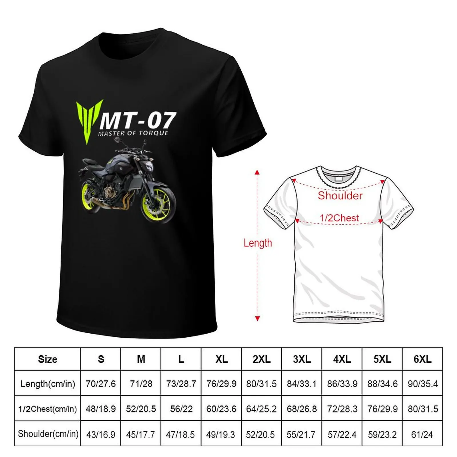 MT-07 Motorcycle T-Shirt Work Daily Short Sleeve Top view 2