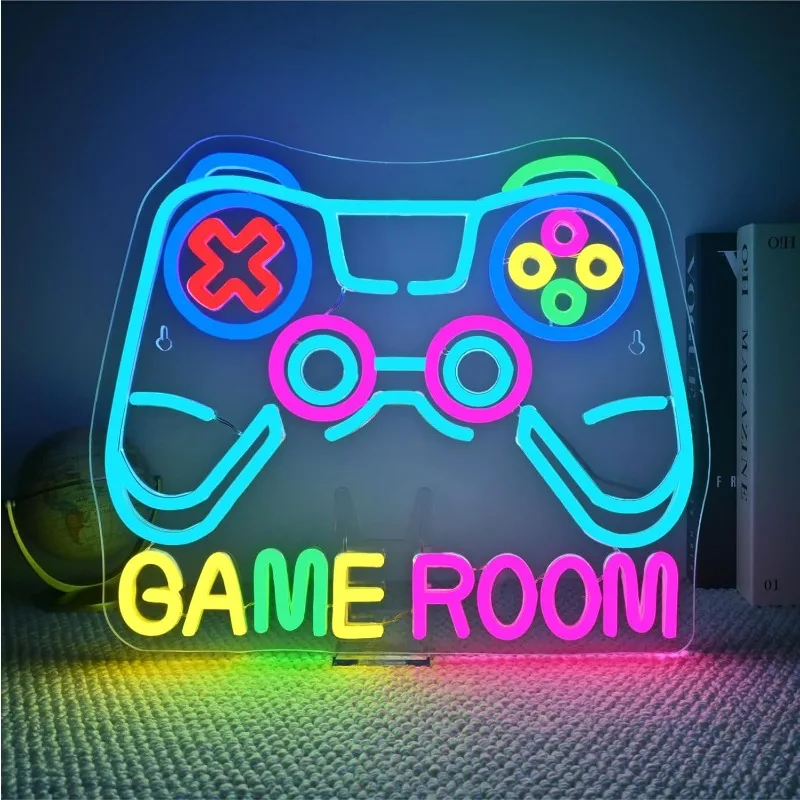 Zona di gioco Decorazione al neon Parete Luce a LED Ragazzi Camera da letto Adolescenti Uomini Grotta Internet Bar Decorazione per feste Regalo per appassionati di giocatori di giochi