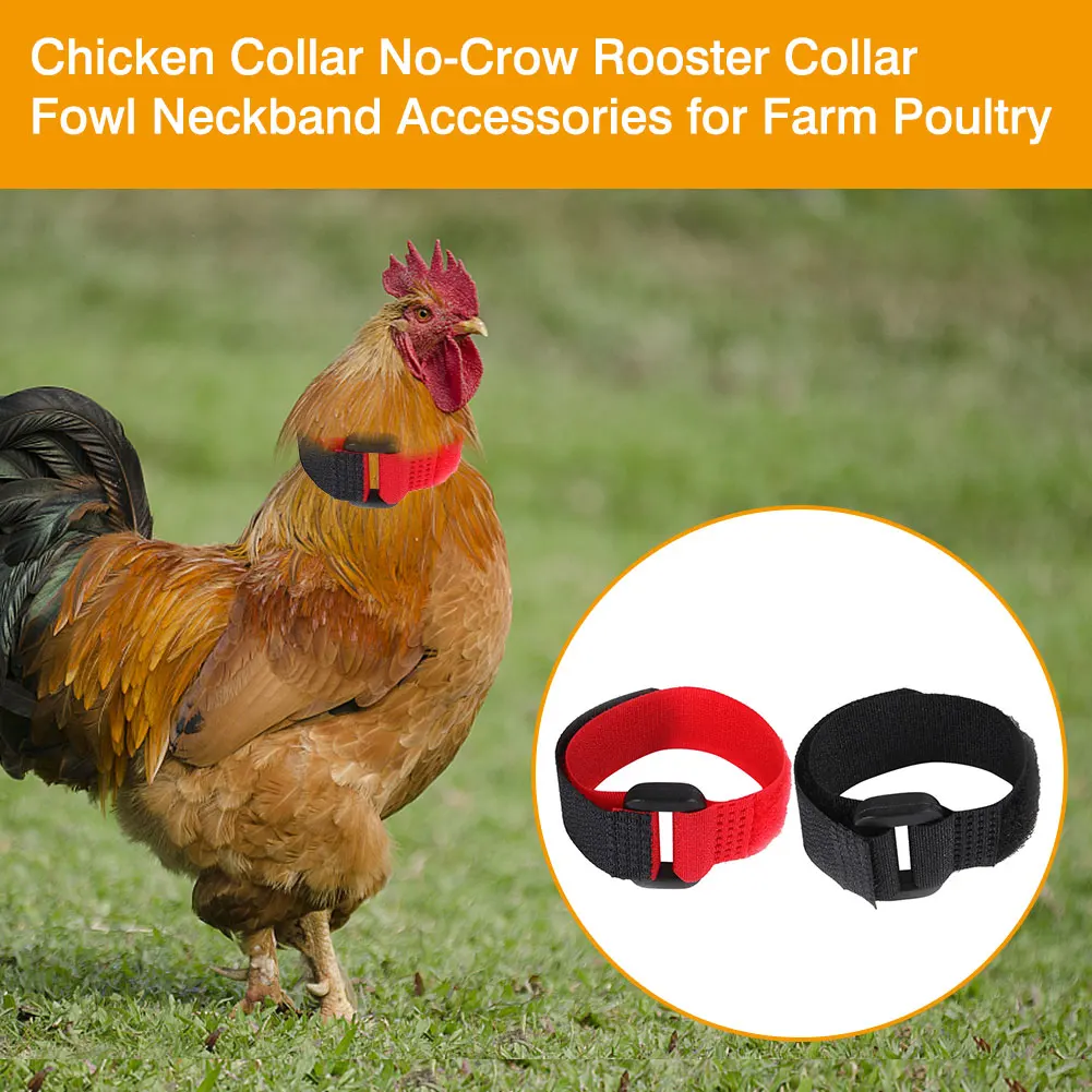 2PCS No Crow Rooster Collar Calopsita Collar For Chicken Noise Free Anti-Hook Neckband Cock Neck Collars Noise-Free Supplies