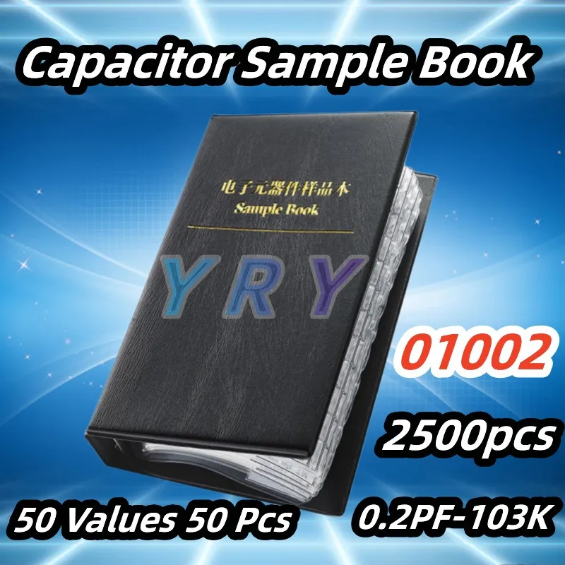 01005 SMD Capacitor Sample Chip Kit Book 50 Values 50 Pcs 0.2PF-103KSMD Capacitor Sample book