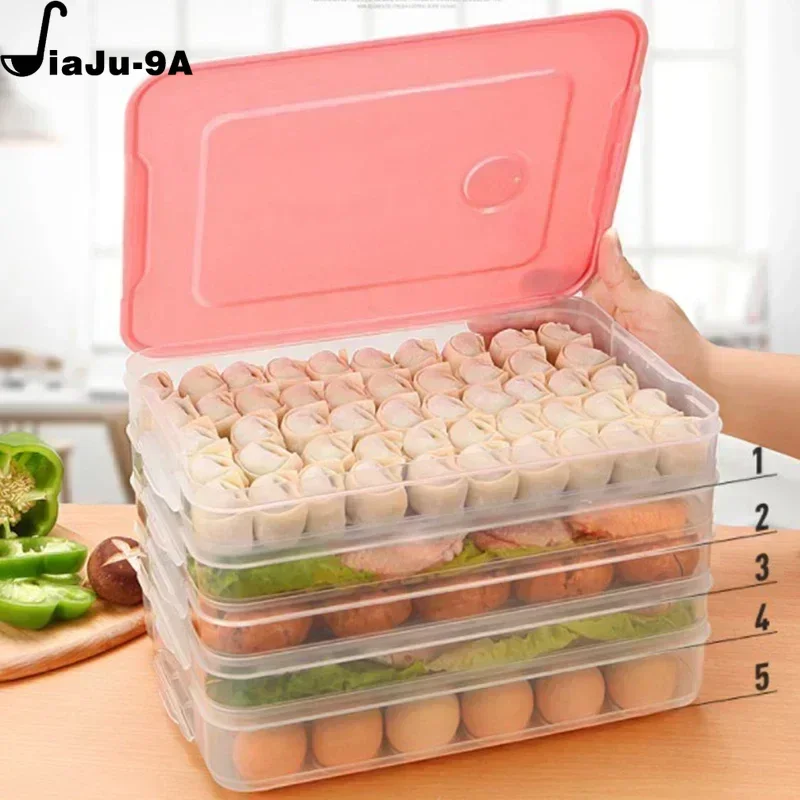 Refrigerator Dumpling Box Household Food Egg Frozen Box Wonton Fresh-Keeping Organizers Quick Freezing Refrigerator Storage Box