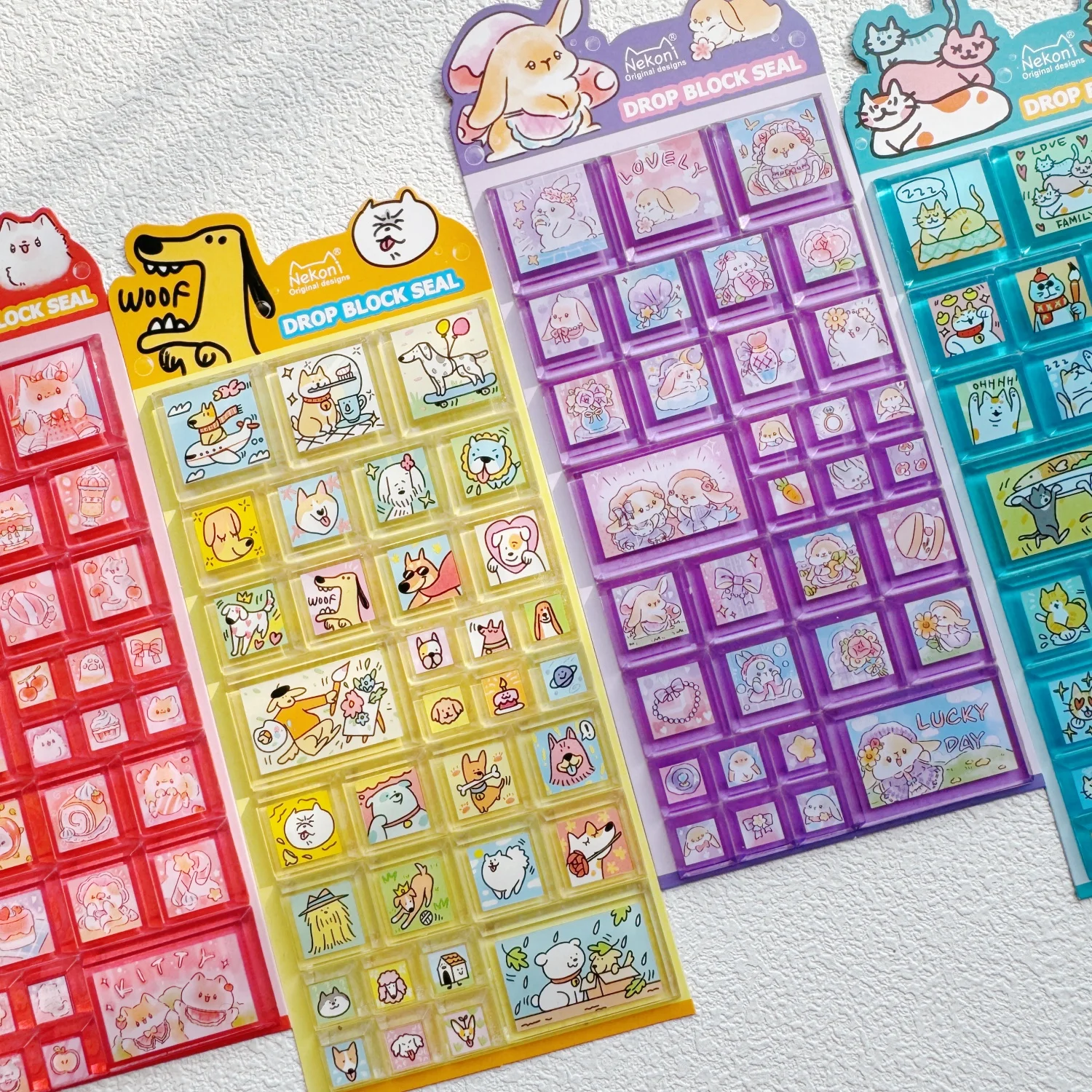 

Милые стикеры NEKONI: квадратные блоки-заклейки с изображением кошек, собак, кроликов для скрапбукинга, DIY, дневника, канцелярских товаров, школьных принадлежностей
