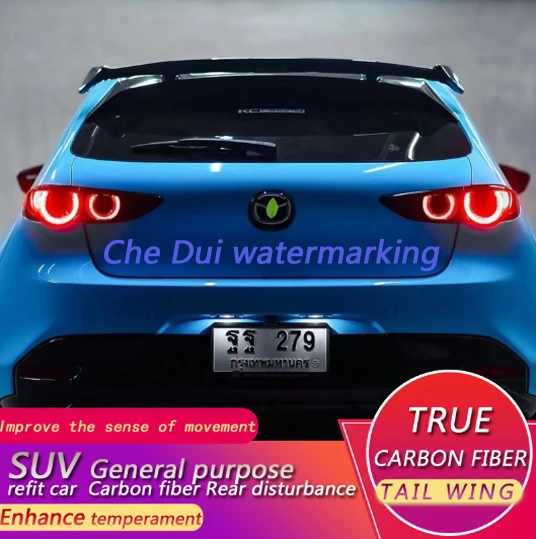 For Mazda3 Hatchback Travel Version car SUV MPV 100%Real Carbon Fiberhighquality Rear Spoiler Trunk Lid AE Style