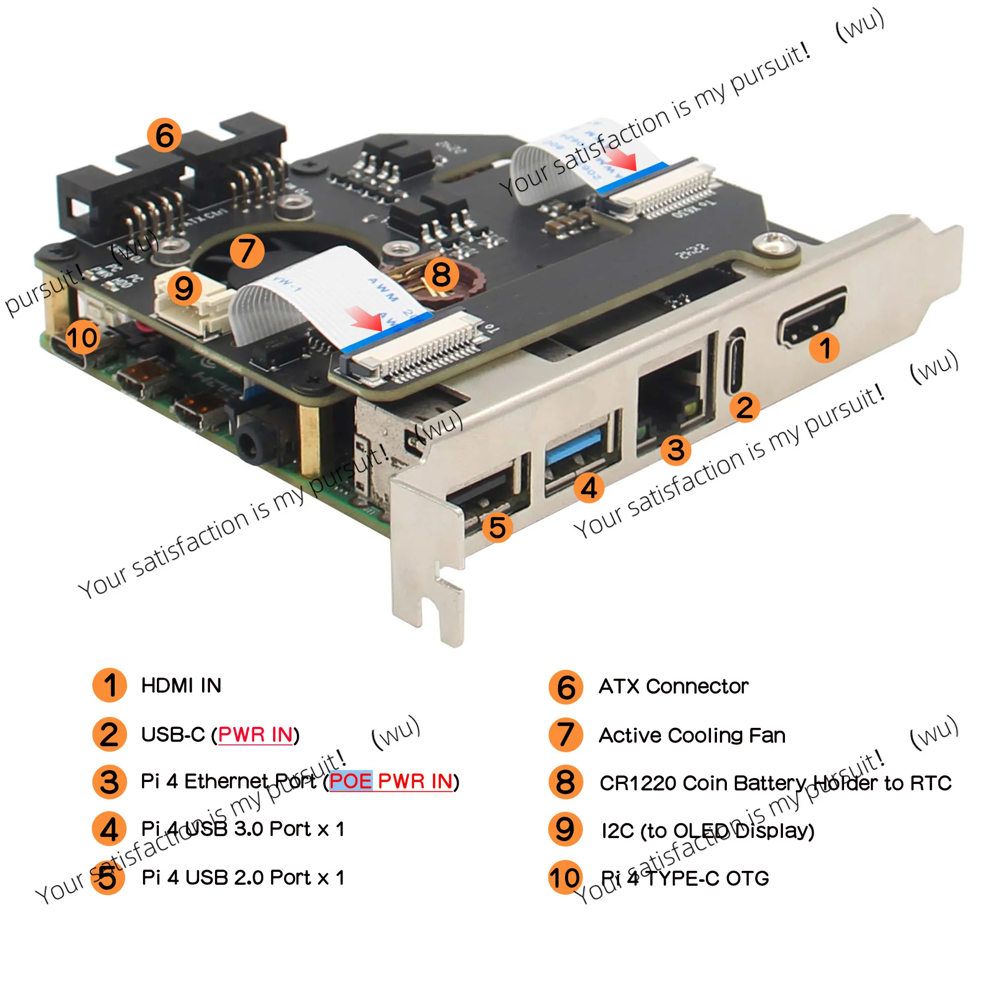 Geekworm KVM-A8 PCIe Version for Raspberry Pi 4 Model B KVM Over IP HDMI CSI