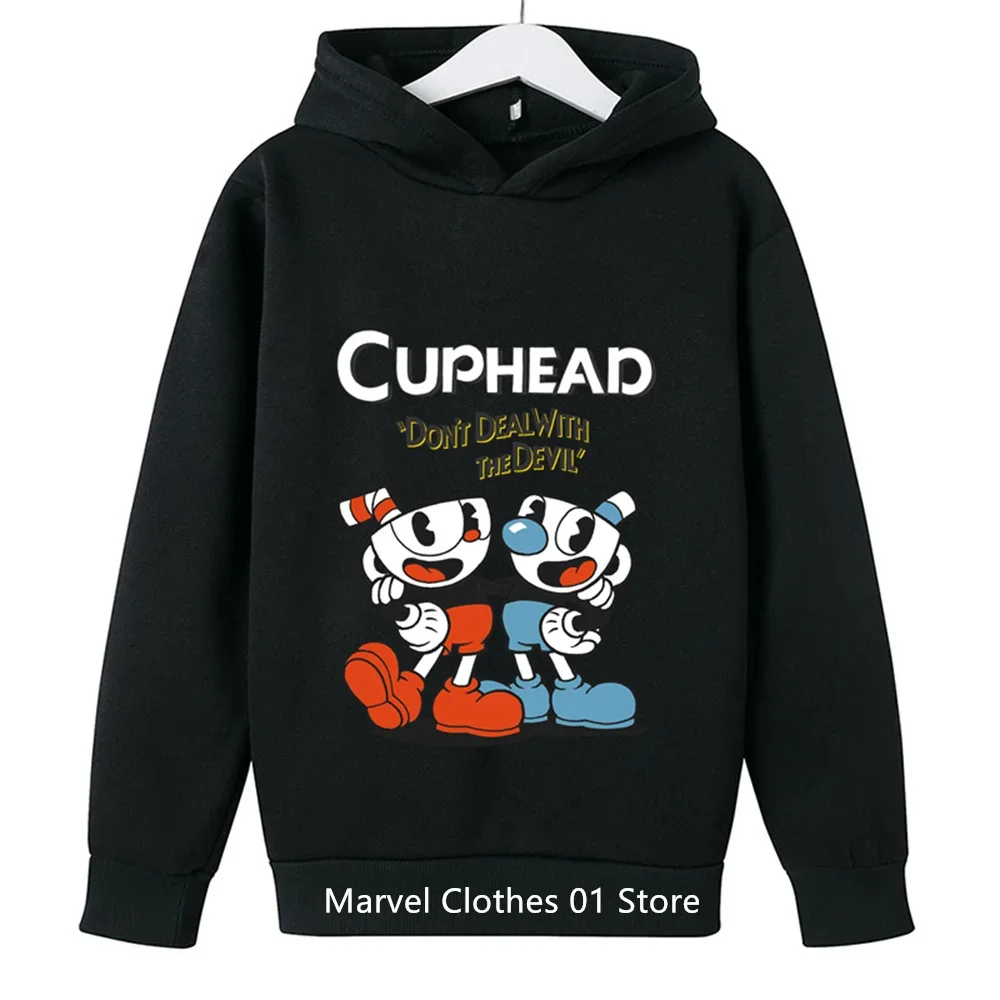 2024 Game Cuphead Hoodie Kids Clothes Girls Childrens Clothing 3-14 Year Children Clothing Boys Sweatshirts Spring Autumn Tops