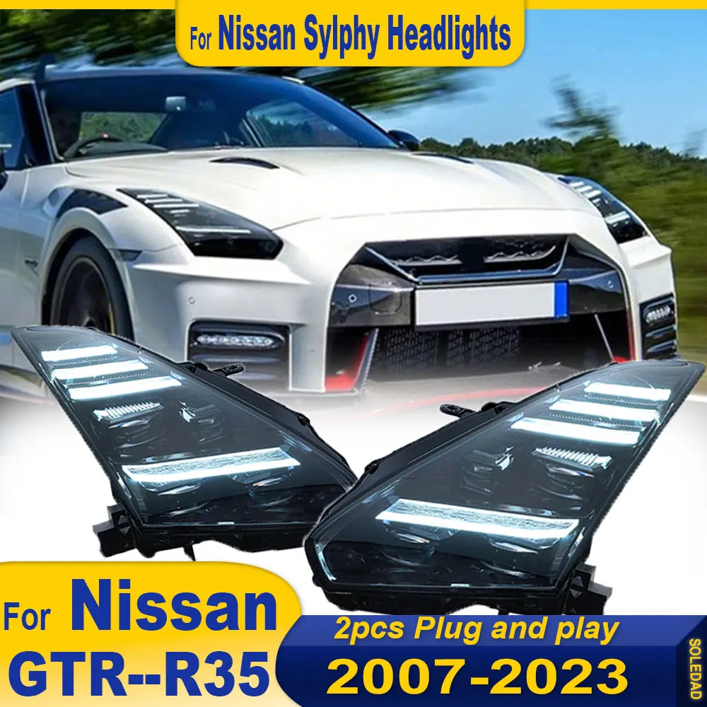 Car Headlight For Nissan GTR R35 2007-2023 Headlamp Assembly Modified LED DRL Head Lamp Head Light  Assembly Plug and play