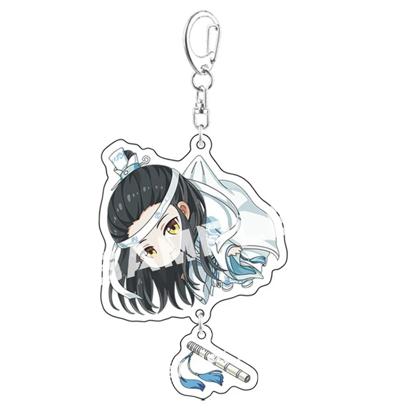 Anime Mo Dao Zu Shi Keychain Lan Wangji Wei Wuxian Cosplay Figure Grandmaster of Demonic Cultivation Keyring Acrylic Key Chain