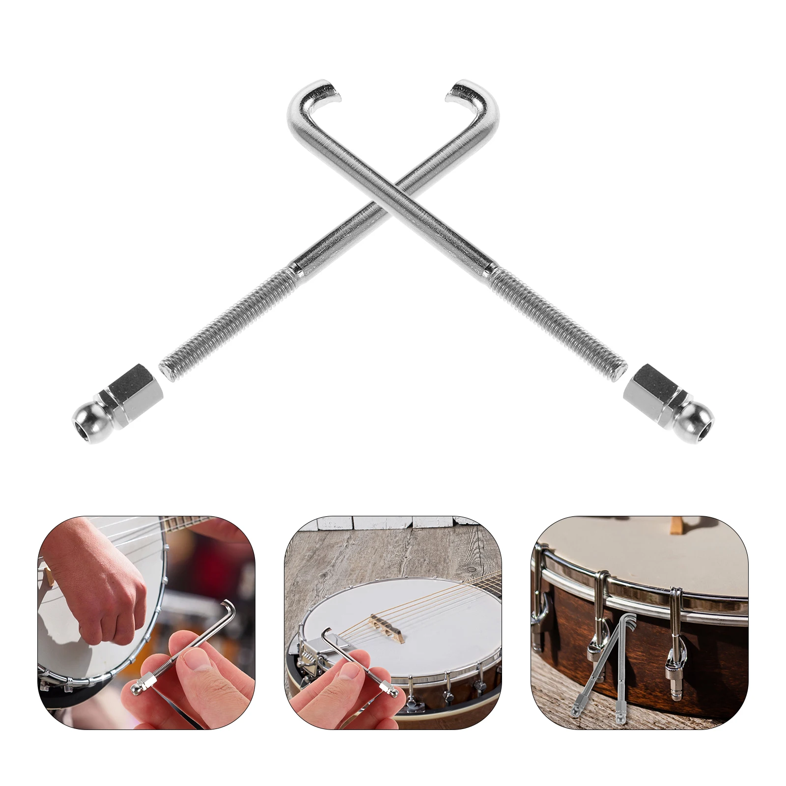 

48 PCS Banjo Hook Nut Brackets Piece Set Parts Accessories Adjustable Hooks Metal Hardware