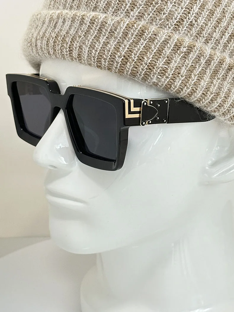 Millionär Quadratische Sonnenbrille Für Männer Retro Sonnenschutz Sonnenbrille Frauen Trendy Und Modische Vintage Mode Gläser Zonnebril – Detail 13