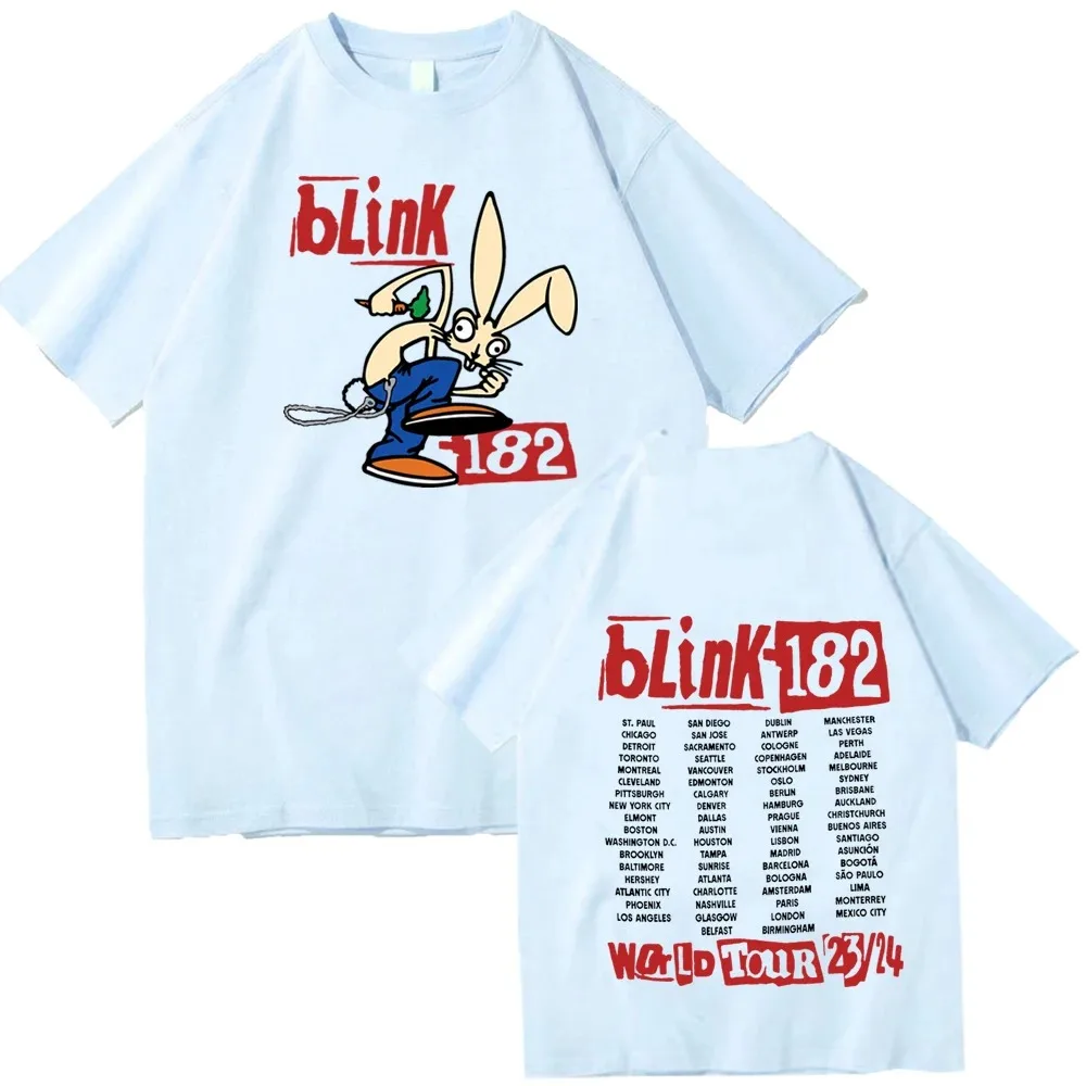 2024 Blink 182 World Tour t-shirt uomo donna o-collo camicie a maniche corte