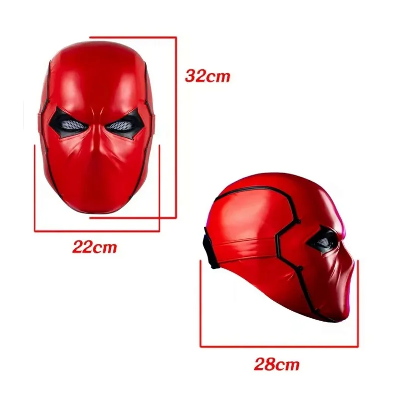 Red Hood Mask Movie Villain Cosplay  Bat Red Hood Helmet Man Full Head Resin Cosplay Costume Prop Replica Fancy Party Headwear