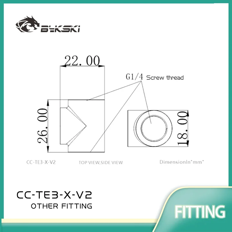 

Bykski 3-Way Split Fittings G1/4'' T-type Splitter Adapter Female Water Cooling Connector Multi-channel CC-TE3-X-V2