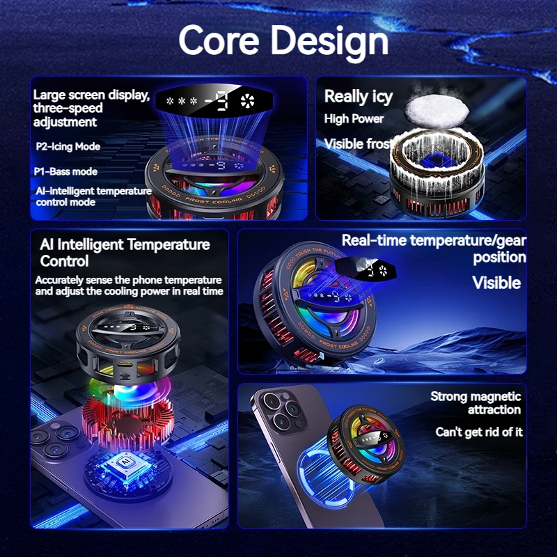 K26 مبرد مغناطيسي لأشباه الموصلات مع مشعاع عرض درجة الحرارة وتبديد سريع للحرارة للهواتف لوحة تبريد الألعاب اللوحية #2