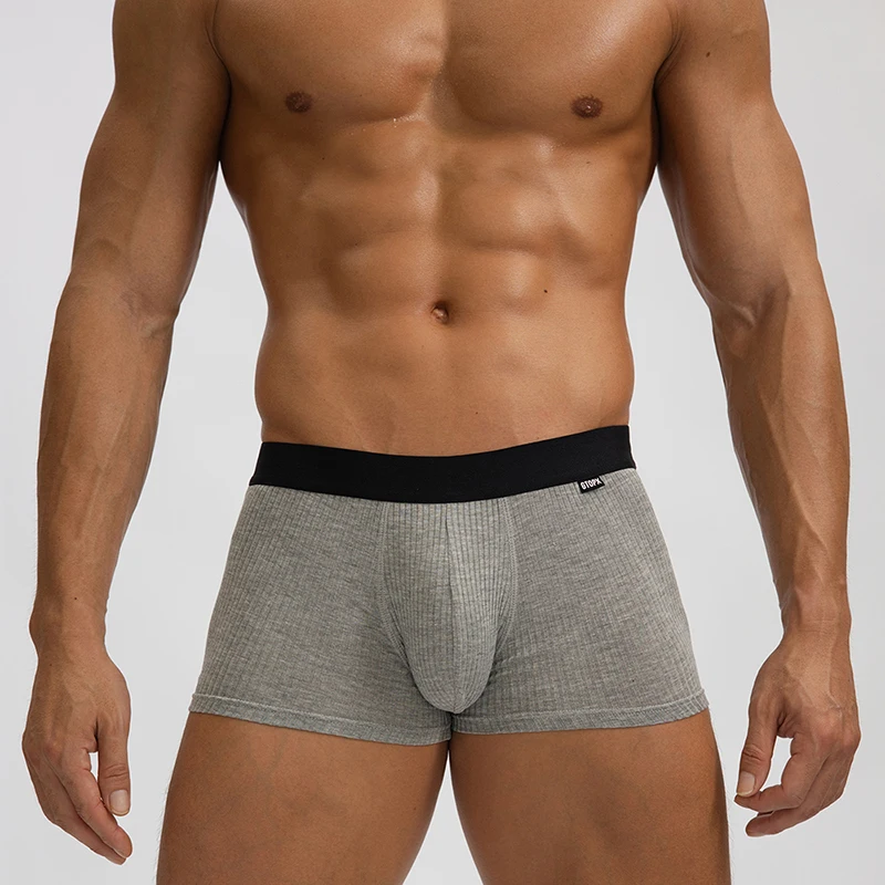 Calzoncillos bóxer de Modal para Hombre, ropa interior Sexy, bragas sólidas, transpirables, con bolsa de bulto grande, lote de 3 unidades