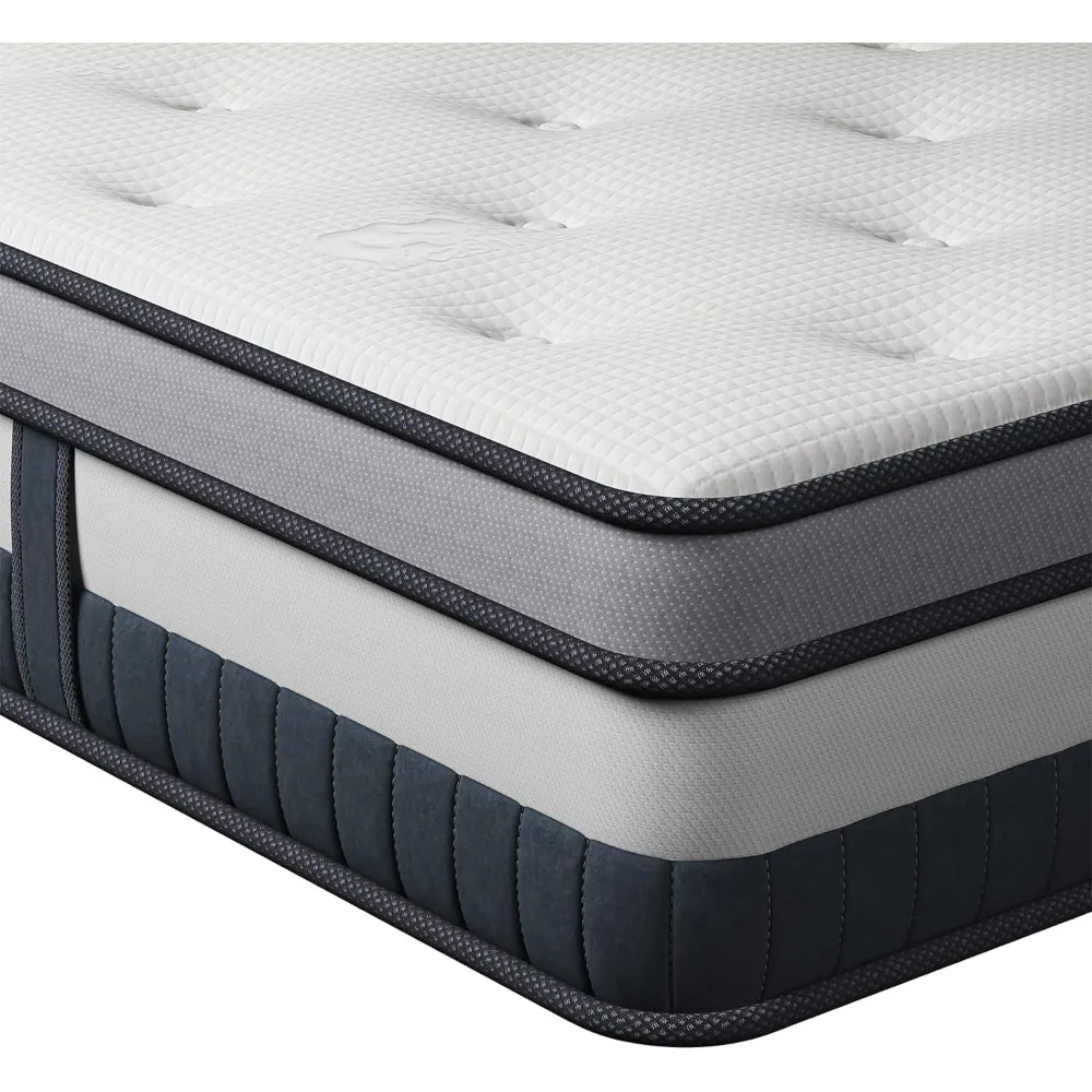 

King Mattress 12 Inch Innerspring Multilayer Hybrid King Size Mattress - Ergonomic Design with Memory Foam