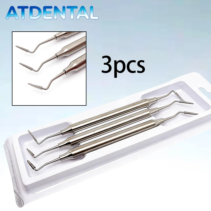 

3pcs Dental Periodontal Bone File Double Ends Stainless Steel Autoclavable Perio Surface Instrument