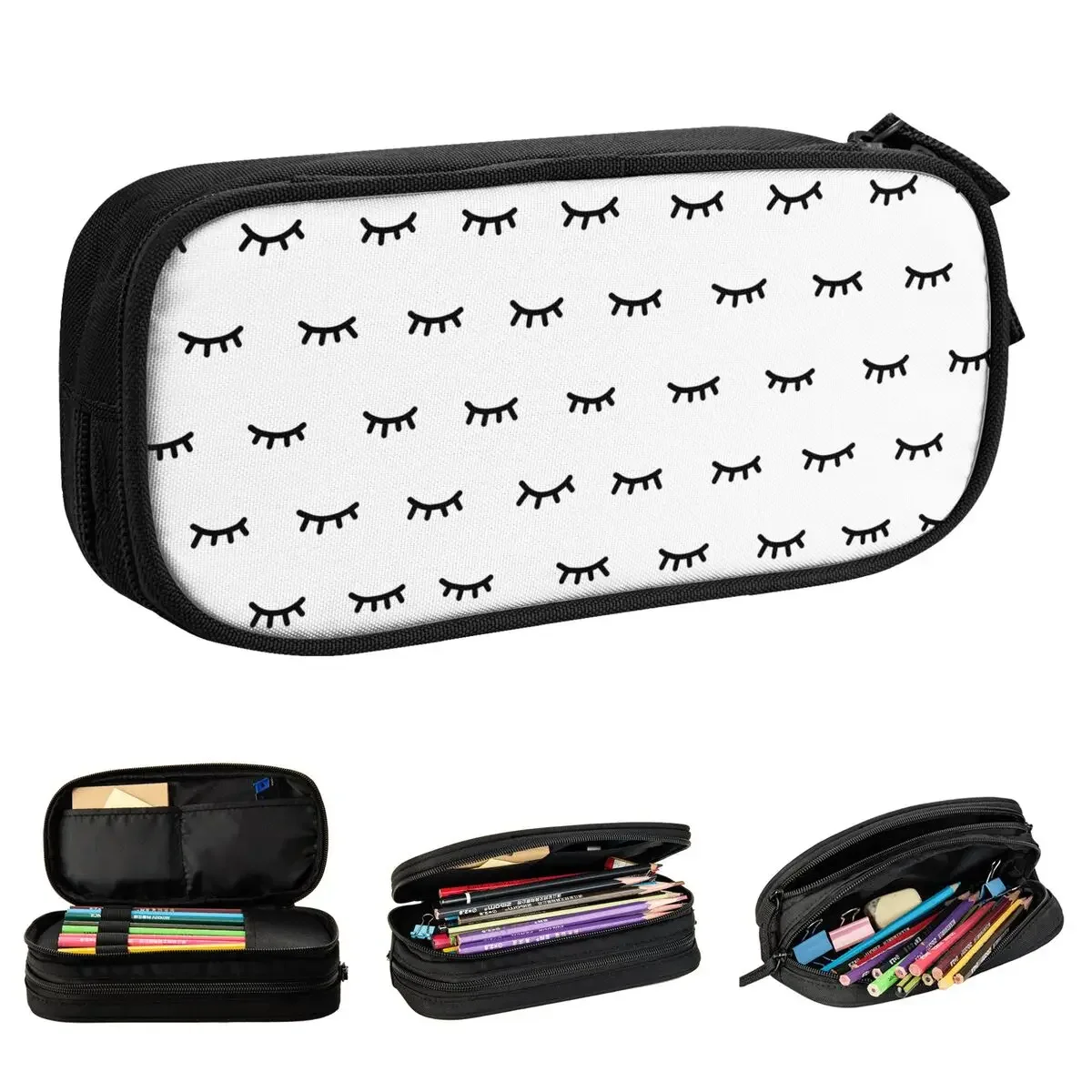 

Eyelash Closed Eyes Pencil Cases Cute Pen Box Pencil Bags Girls Boys Big Capacity Office Gifts Pencil Box