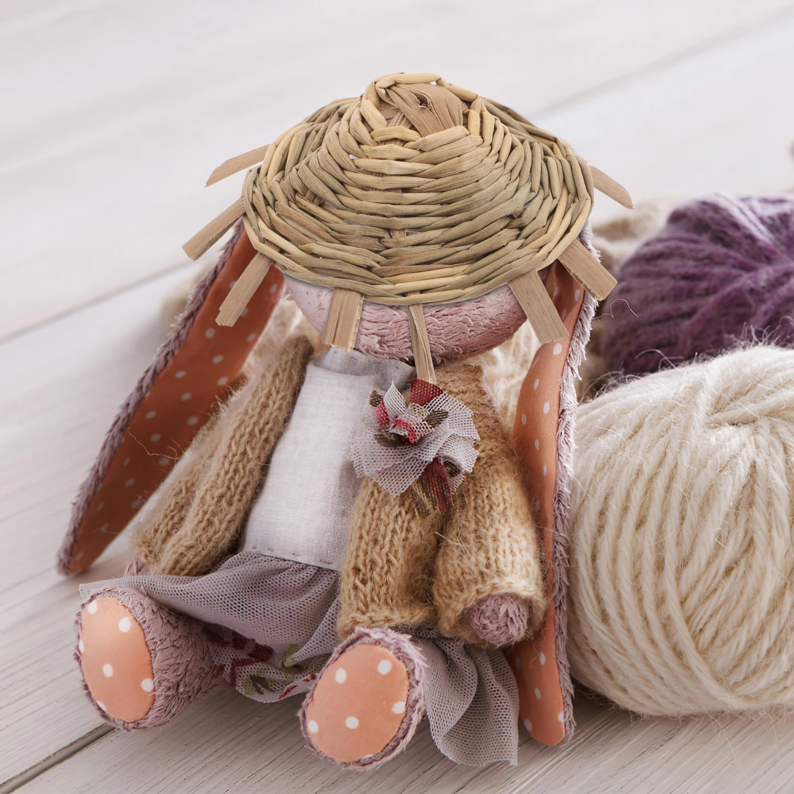 

10 шт., мини-тканые соломенные шляпы, натуральные крошечные колпачки с травой сомбреро для поделок, креативные украшения для вечеринок «сделай сам», крошечные шляпы сомбреро