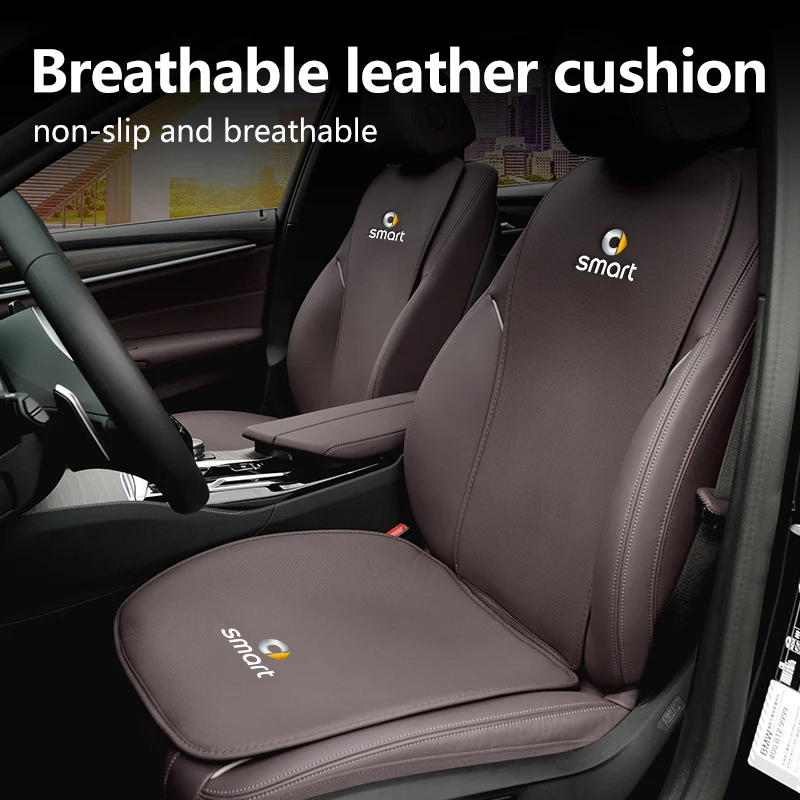 Car Seat Leather Cushion Cover Breathable Anti Slip Chair Protector Pads For Smart Fortwo Forfour 451 453 450 452 454 Roadster C