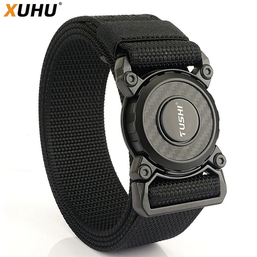 XUHU New Military Tactical Belt Alloy Swivel Buckle Real Nylon Army Combat Belt Techwear Men's Girdle Free Military Equipment