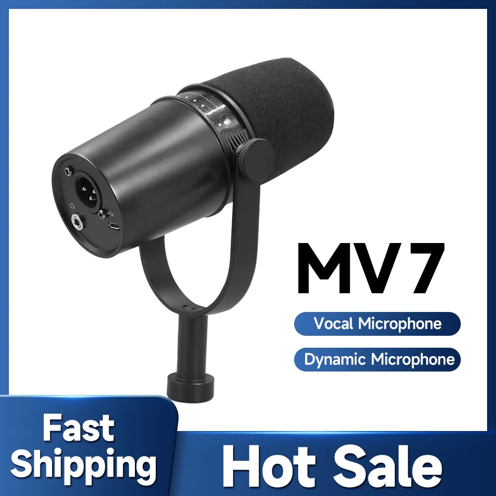 

USB Podcast All Metal USB/XLR Dynamic Microphone MIC MV7 Microphone for Podcasting Recording Live Streaming Gaming