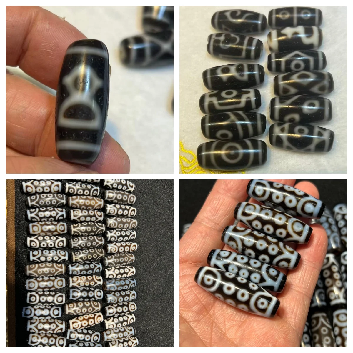 1pcs/lot Taiwan Craft Grayish Brown Dzi Bead, Polished 21-Eye Agate Dzi Bead with Weathered Patina, Loose Beads for DIY Pendant