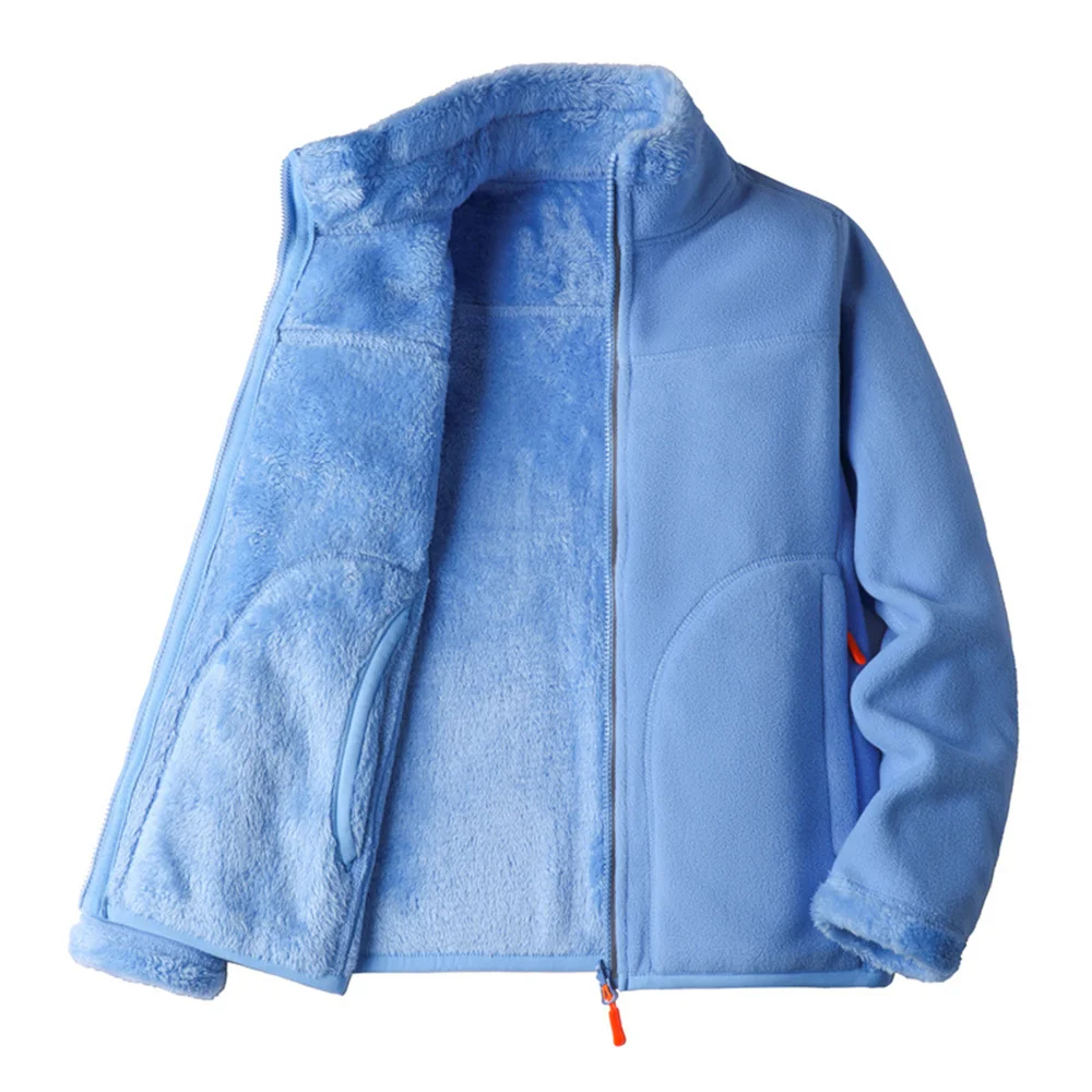 Double-Sided Polar Fleece Jacket Men And Women\'s Casual Top Autumn Winter Outdoor Hiking Thick Thermal Polartec Fleece Coat