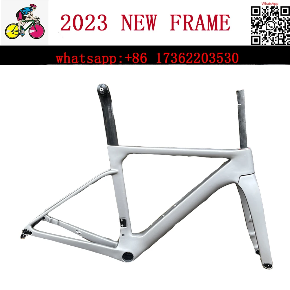 

2024 New OSTRO Carbon Road Bike Frame Fully Internal Cable Routing Integrated Barstem Road Bicycle Carbon Frameset