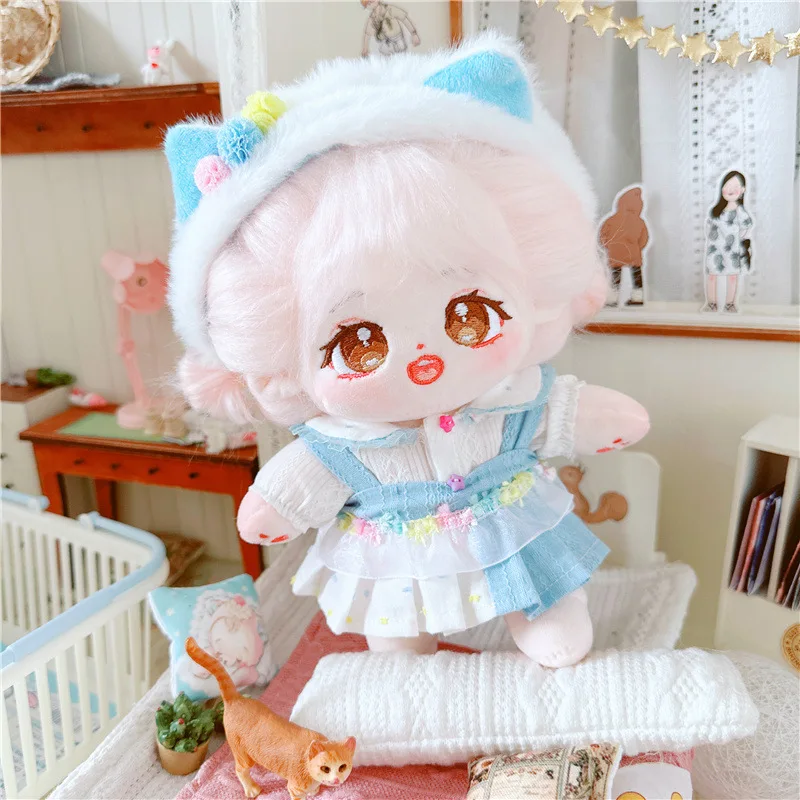 

20cm IDol Doll(skeleton)(Tm)Skirts Anime Plush Star Doll Cute Stuffed Customization Figure Toys Cotton Baby Fans Collection Gift