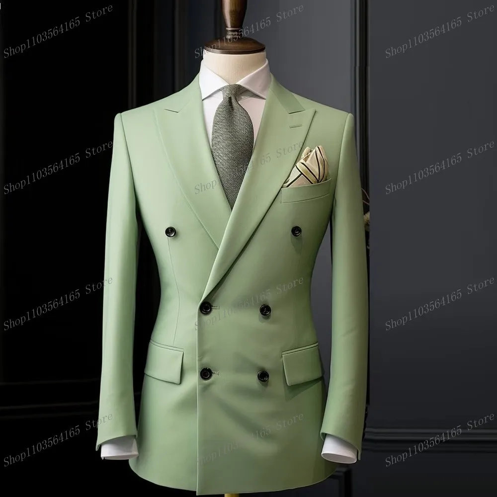 

New Mint Men Blazer Business Formal Office Coat Casual Work Prom Single Jacket Wedding Party Fashion Male Suit A31