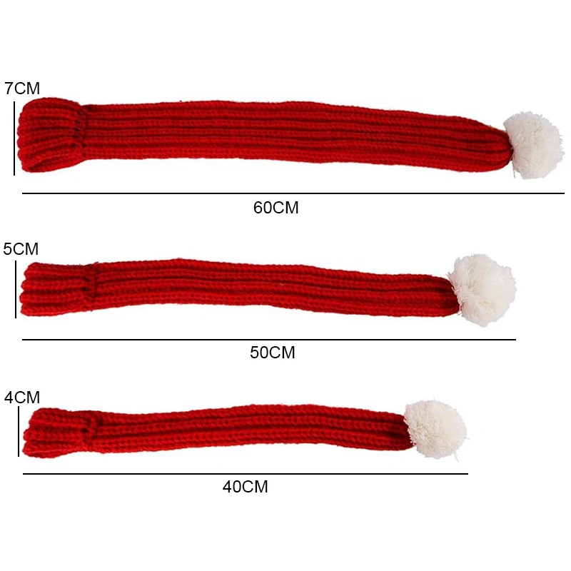 애완 동물 따뜻한 니트 스카프, 흰색 폼폼 볼 고양이 스카프, 겨울 용품, 개 크리스마스 새해 액세서리