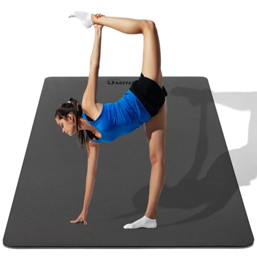 

Большой коврик для йоги для мужчин и женщин, ультратолстый (1/4-2/5 дюйма), из TPE, нескользящий, экологичный, натурального цвета, для домашнего спортзала