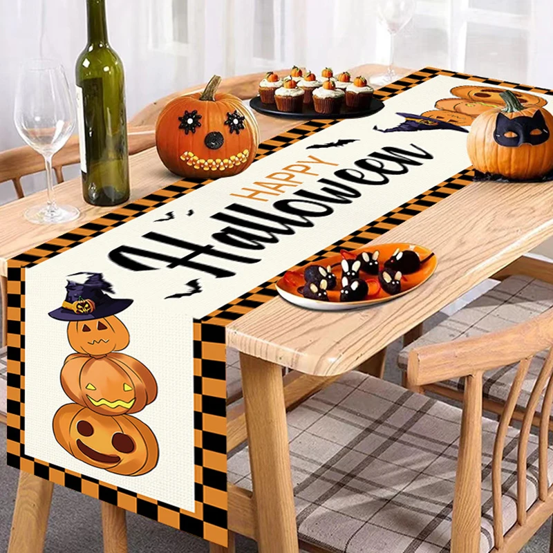 Table Runner Pumpkin Decorations Fall Table Runner Seasonal Thanksgiving Holiday Decor Indoor Outdoor Dining Table